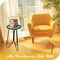 G128 12 in Round Glass Outdoor Side Table Ocean Pattern | Decorative Plant Stand, Small End Table for Garden Patio Porch Living Room